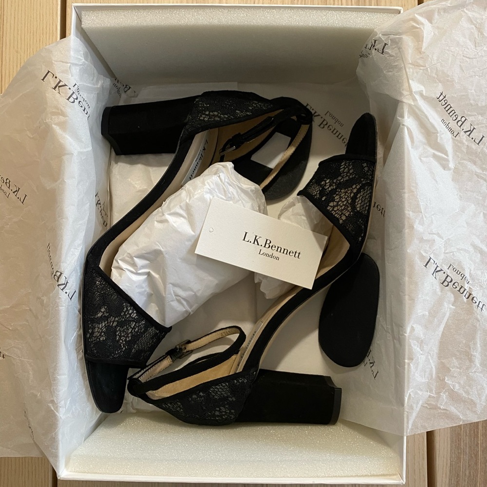 LK Bennett Lace/ Suede “Helena” Heels